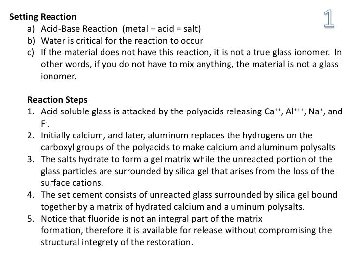 Glass Ionomer Cement (GIC) Science of Dental materials
