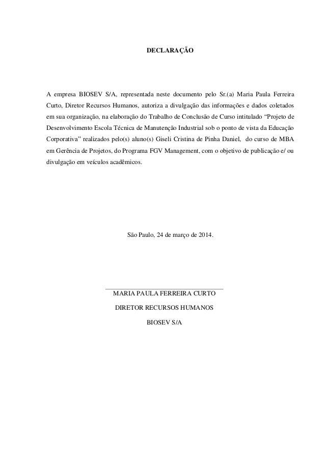 Declaracao de conclusao de curso superior