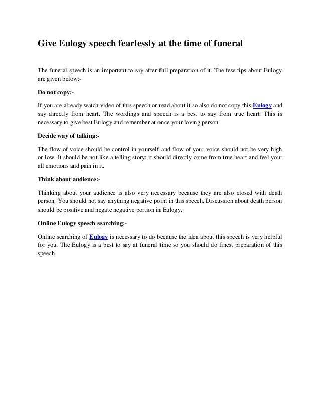 Short eulogy examples image