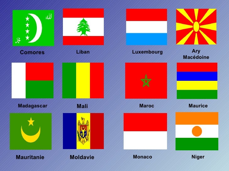 Comores Mauritanie Liban Luxembourg Ary Macédoine Madagascar Mali Maroc Maurice Moldavie Monaco Niger