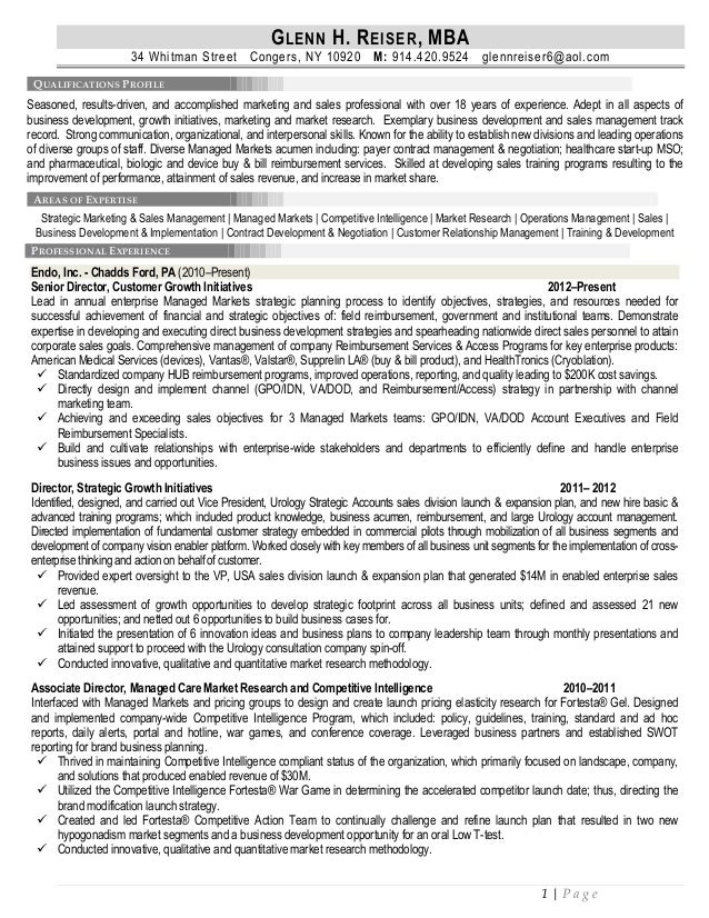 sample resume mba