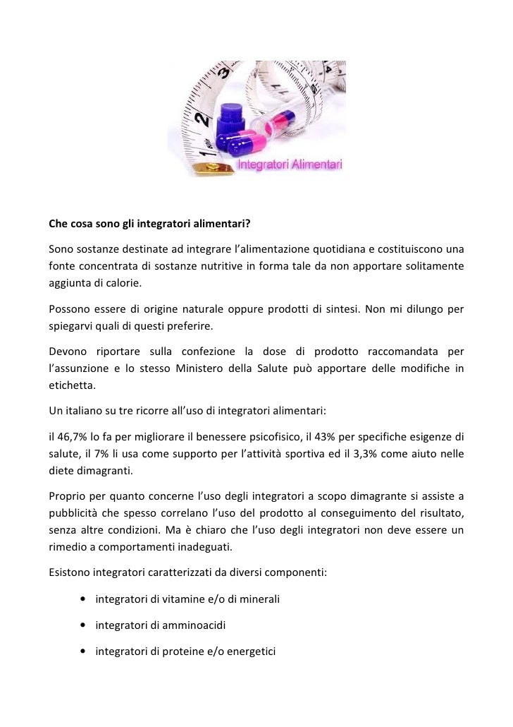 gli integratori alimentari 1 728