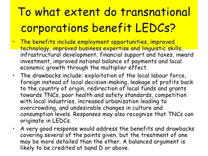 Between Advantages and Disadvantages, which are more important to TNC'S
