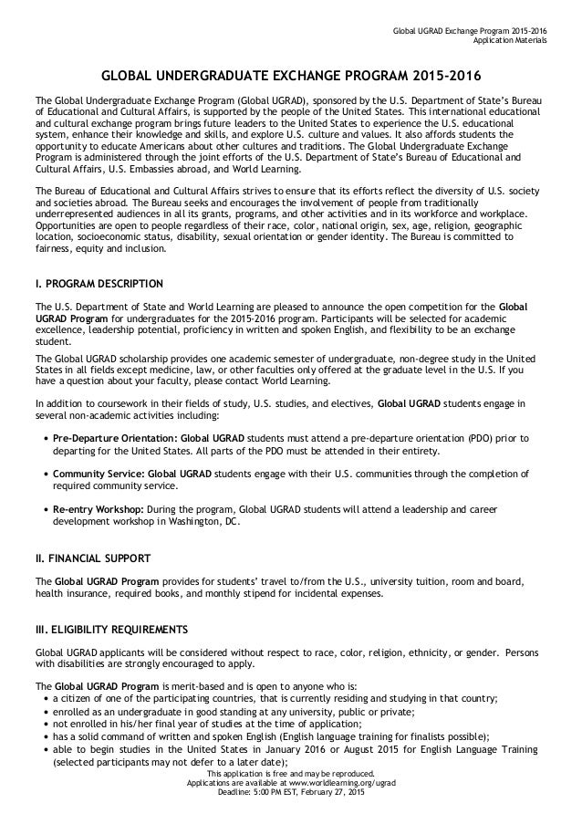 How to write an essay for exchange program