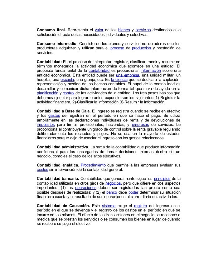 GLOSARIO CONTABLE glosario contable: