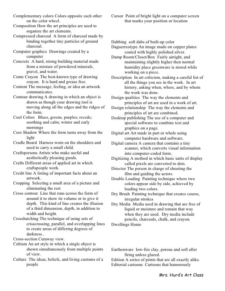 Basic art terms