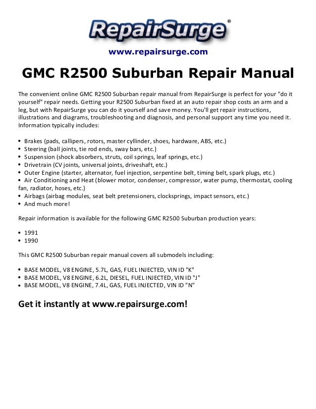 1990 Gmc suburban owners manual #1