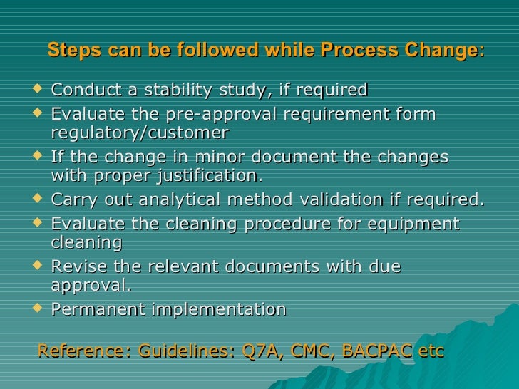 Gmp change control by amsavel