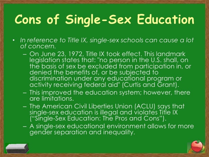 Advantages of single sex education essay