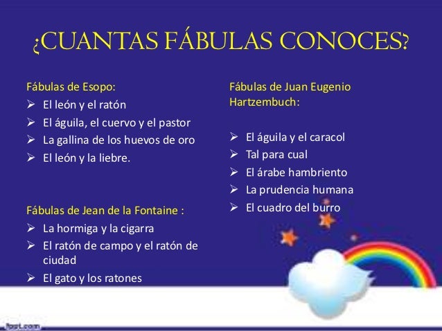 ¿CUANTAS FÁBULAS CONOCES?Fábulas de Esopo: Fábulas de Juan Eugenio El león y el ratón ...