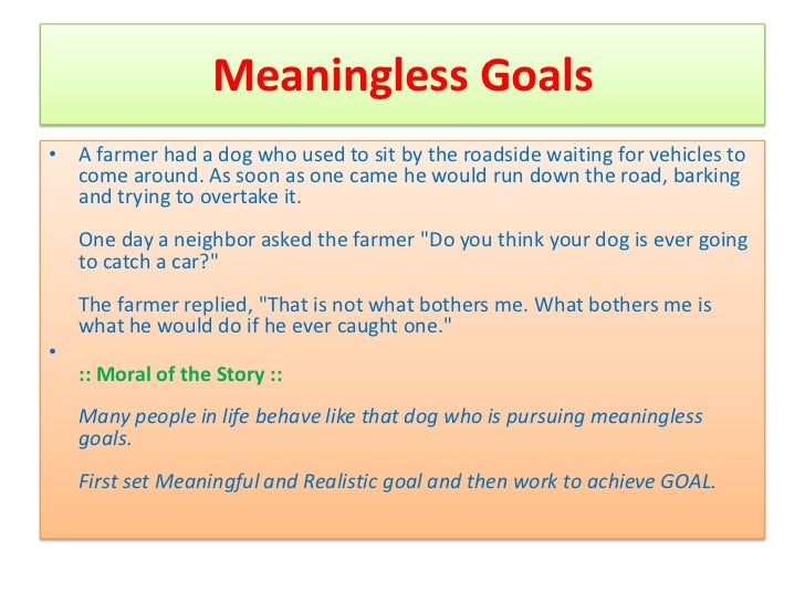 Goal presentation format picture
