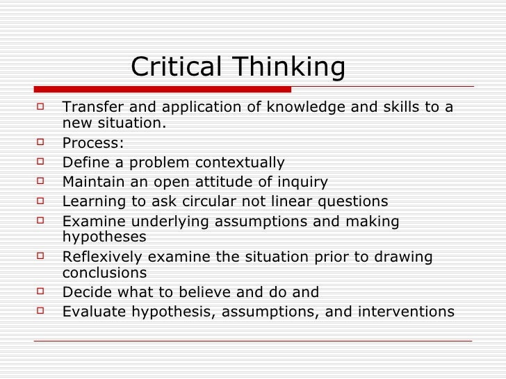Critical Thinking Essay Examples
