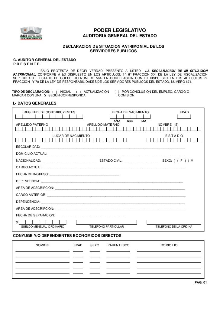 Formulario De Declaracion Patrimonial | formato de declaracion patrimonial 2016 conclusion de Formulario De Declaracion Patrimonial | formato de declaracion patrimonial 2016 conclusion de