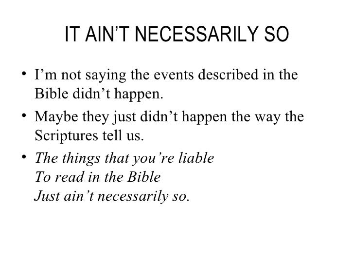 it ain t necessarily so pdf