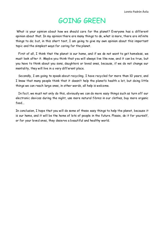Save planet earth essay