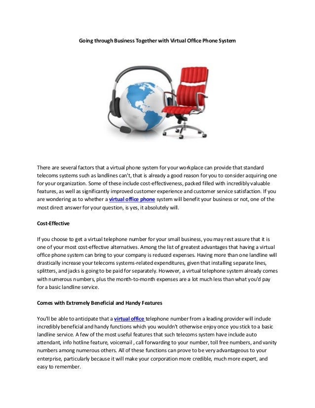 Going through business together with virtual office phone system Going through business together with virtual office phone system