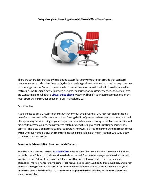 Going through business together with virtual office phone system