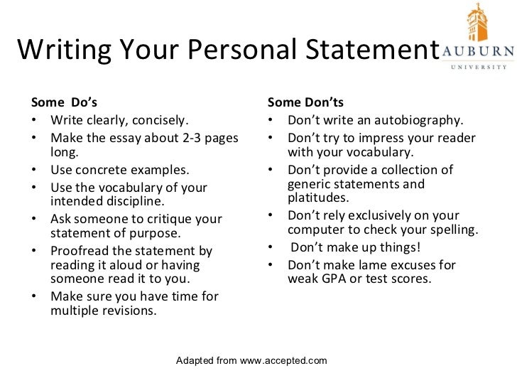 How to write a good personal statement for university application