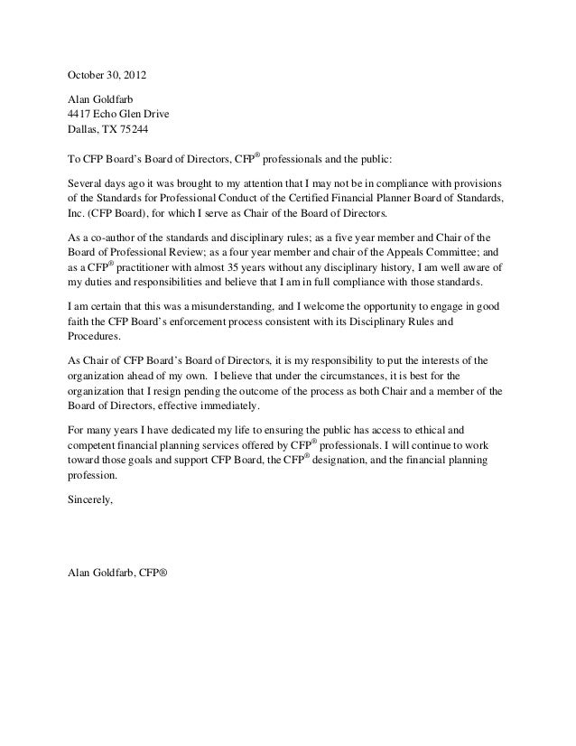 goldfarb resignation letter 10 30 2012