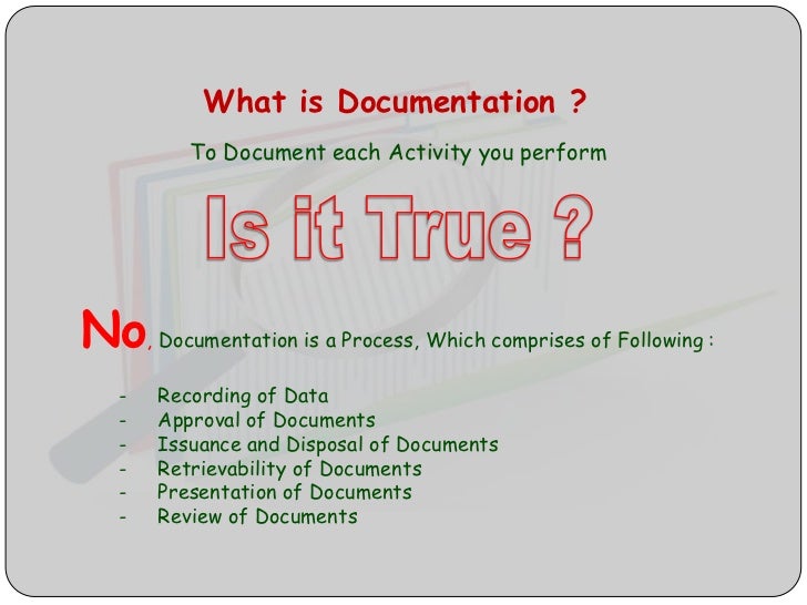 Good documentation practice