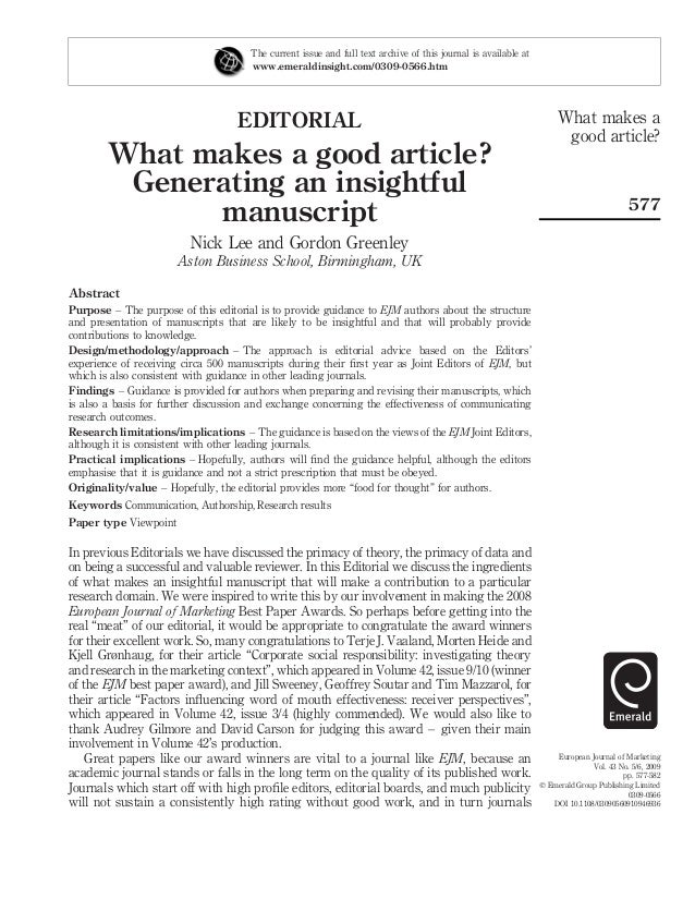 what-makes-a-good-article-generating-an-insightful-manuscript