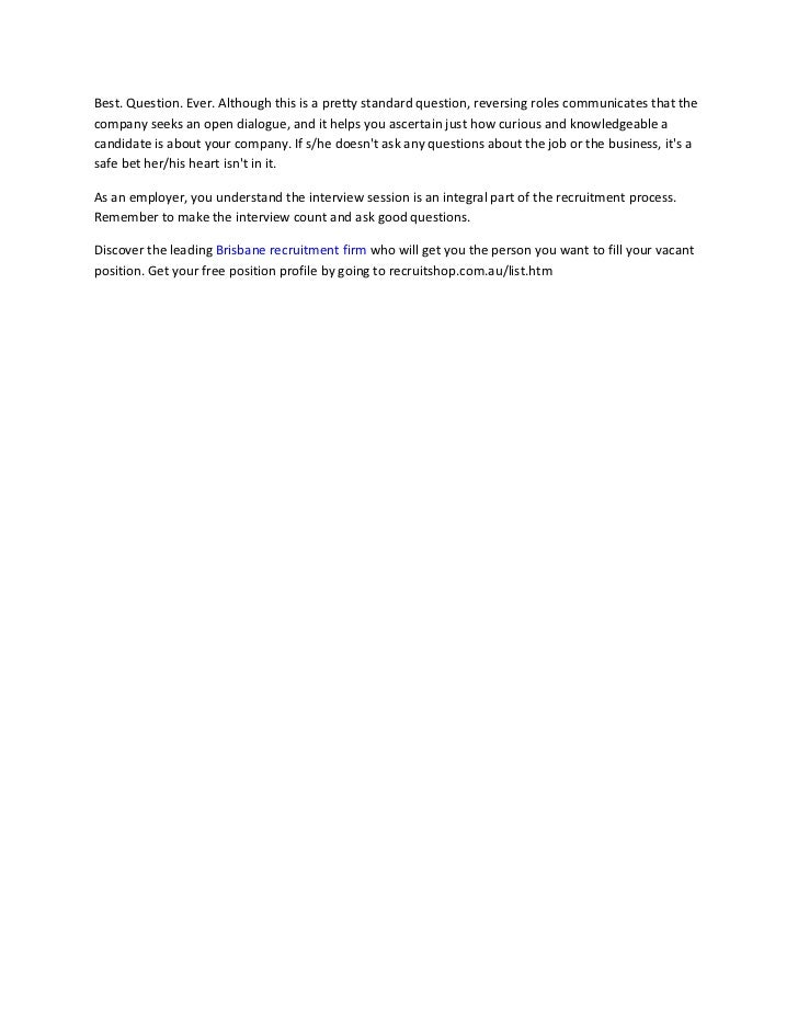 good questions to ask an interview