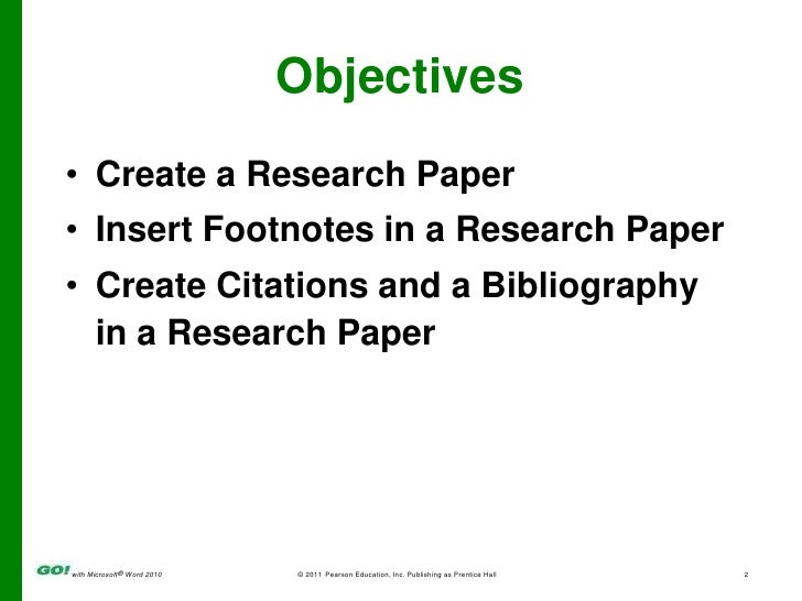 Objectives For Research Paper