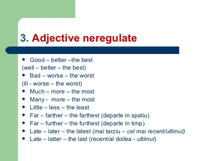 exemple de adjective in engleza