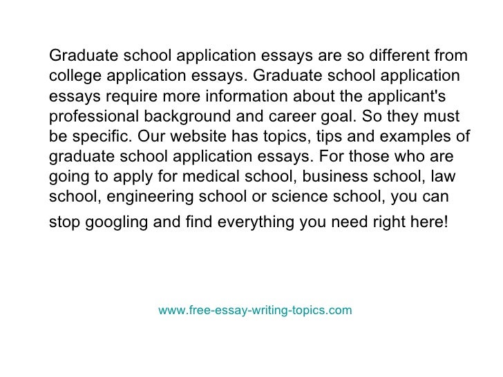 Tips for grad school essays