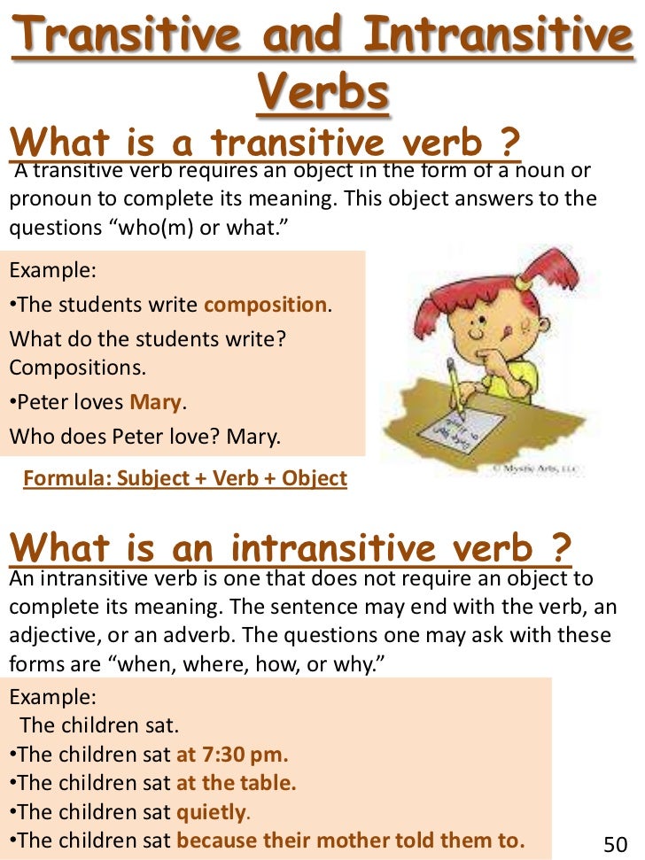 Write a sentence with an intransitive verb