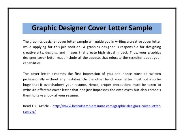 Graphic Design Cover Letter Samples - craigkunce com