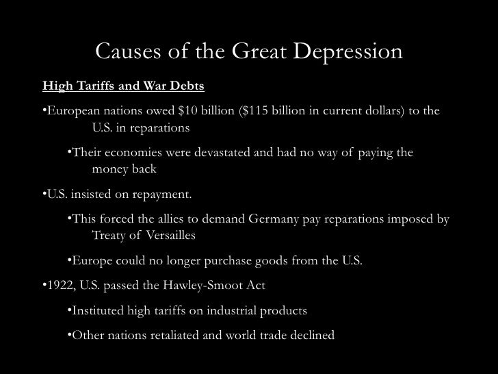 Causes of the great depression essay