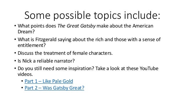Great gatsby essay settings