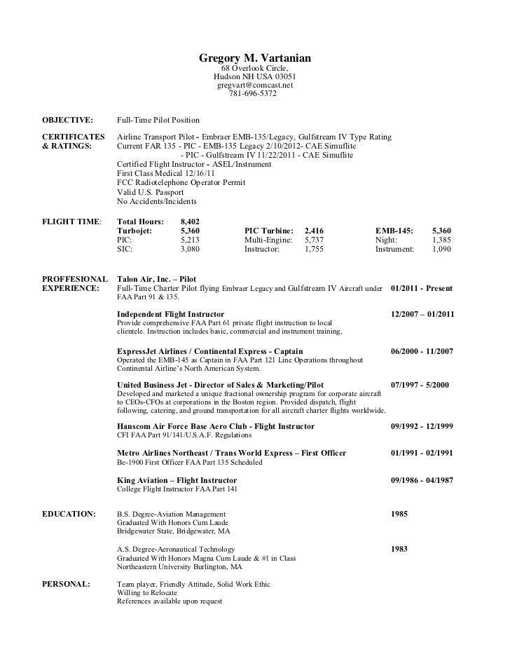 aviation resume examples