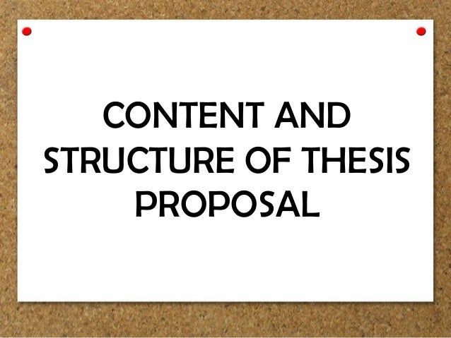 General structure of thesis proposal
