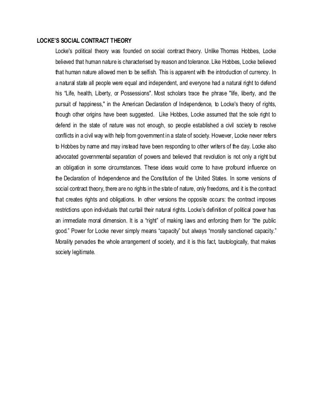 social contract theory of john locke essay social contract theory of john locke essay