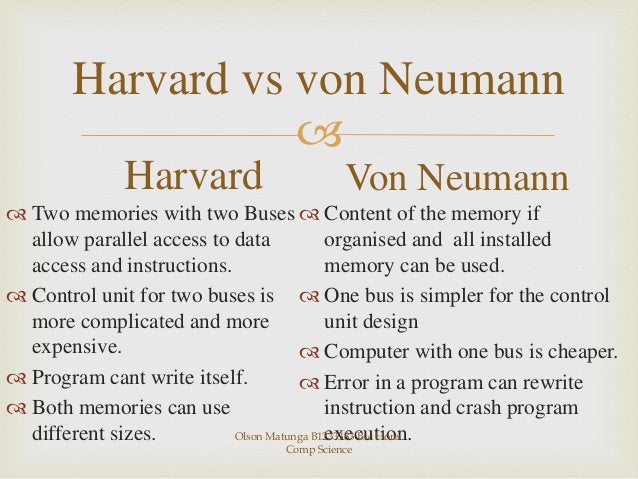 Harvard And Von Neumann Architecture Difference Von Neumann vs Harvard Architecture