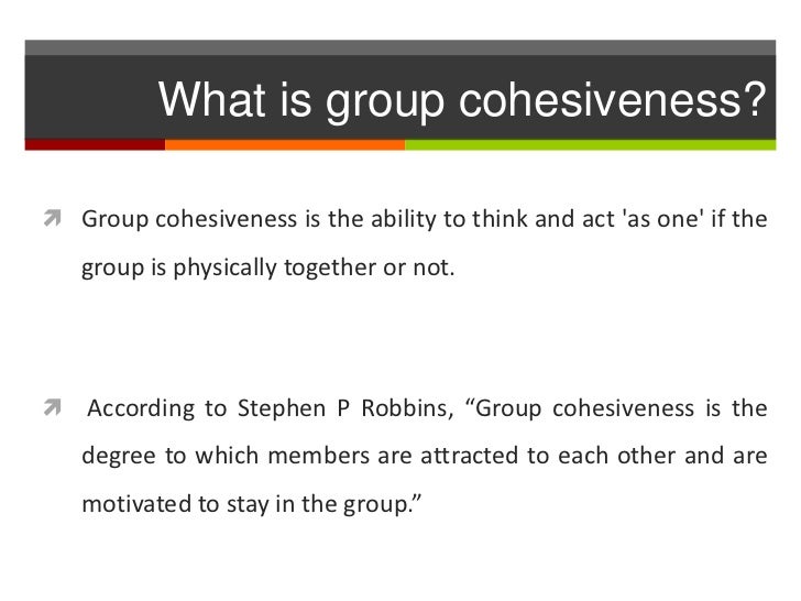 Cohesiveness In A Group 67