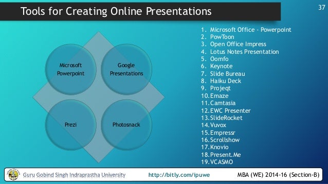 Creating presentations online
