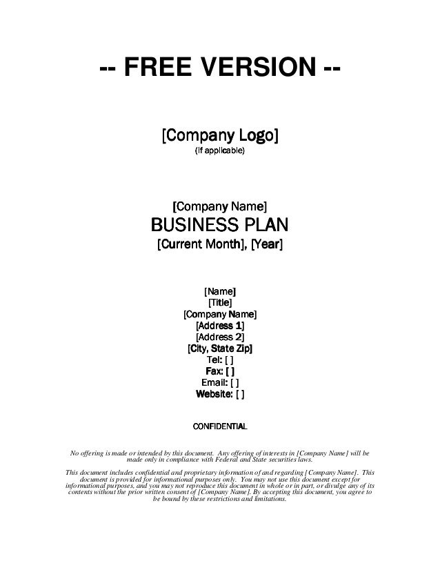 Craft business plan template free