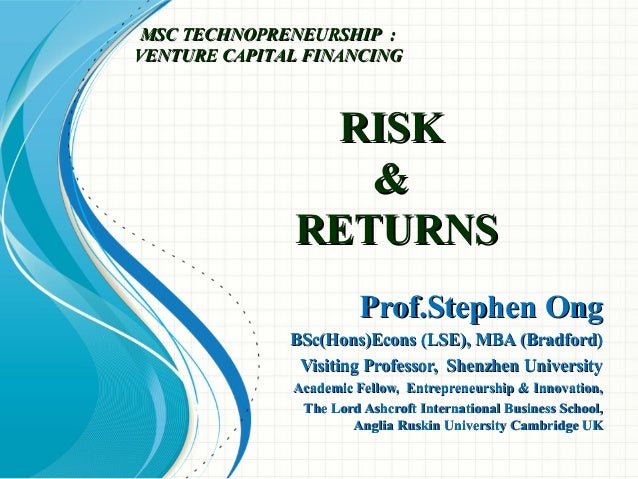 lecture 5 risk and return Chapter 5 - return and risk rates of return risk and risk premium historical return inflation and real return asset allocation rates of return components of return: cash dividend and capital gains (or capital losses. lecture 5 risk and return Chapter 5 - return and risk rates of return risk and risk premium historical return inflation and real return asset allocation rates of return components of return: cash dividend and capital gains (or capital losses.