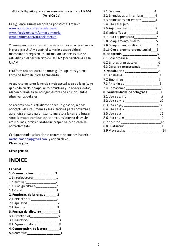 EXAMEN PARA UNAM examen para unam: