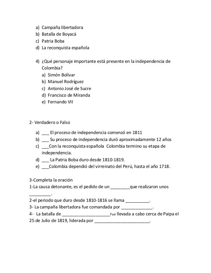 preguntas y respuestas historia de colombia gu 237 a de trabajo de la independencia de colombia preguntas y respuestas historia de colombia gu 237 a de trabajo de la independencia de colombia
