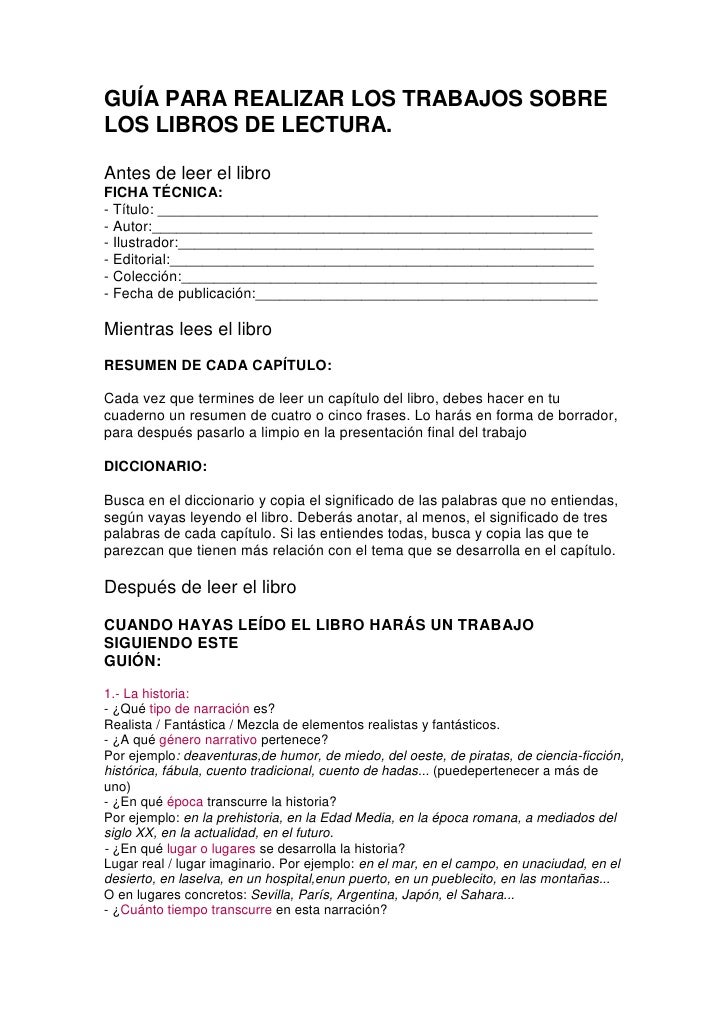 GUIA DE LECTURA guia de lectura:
