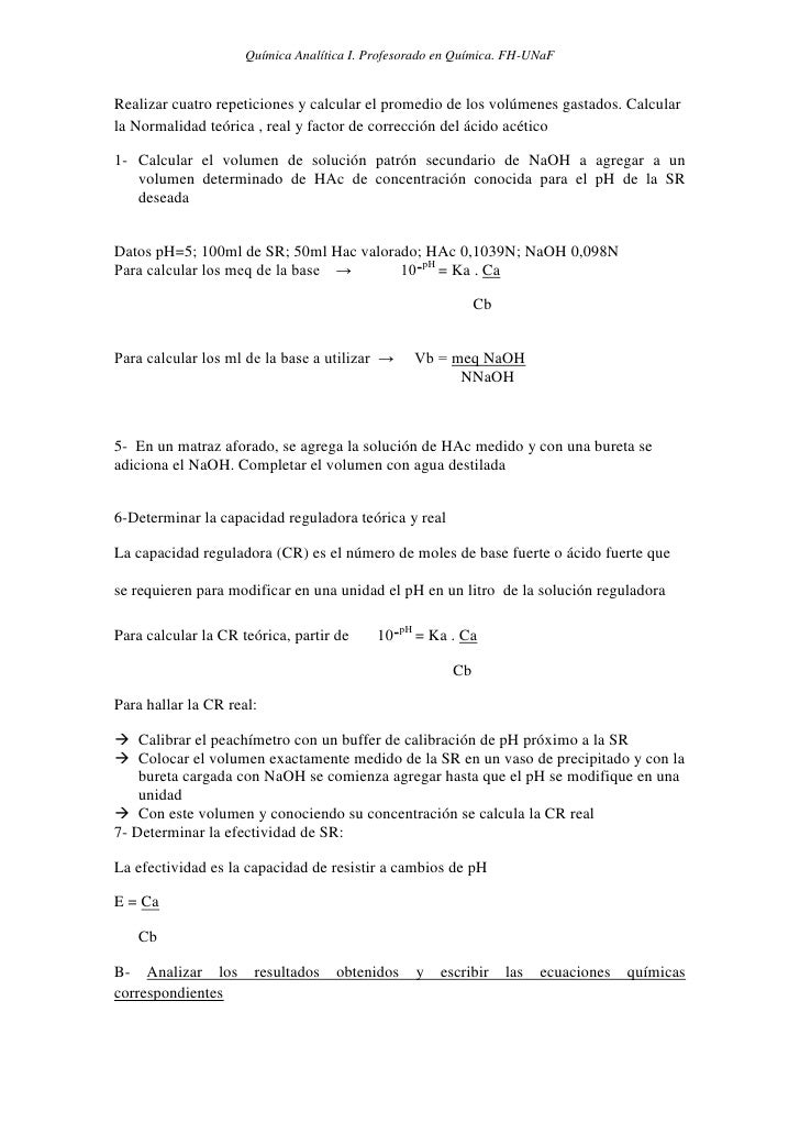 Preparacion De Soluciones Buffer A Ph Determinado