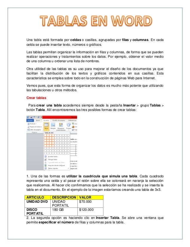 Guia 03 tablas en word