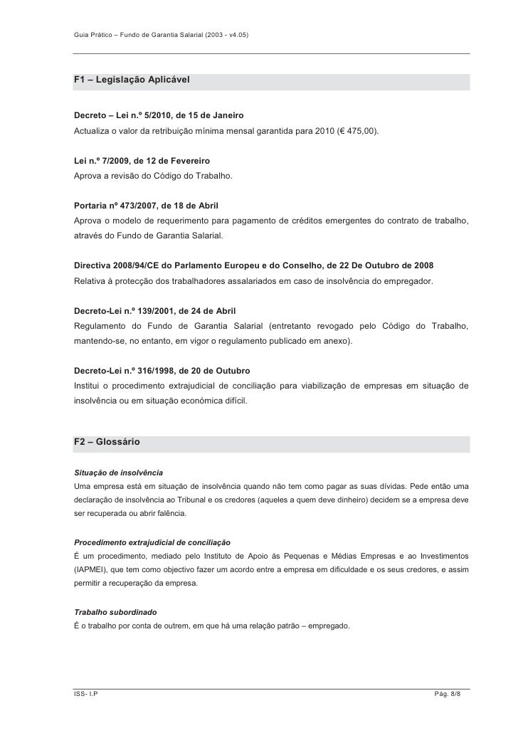 Revisao de fundo de garantia