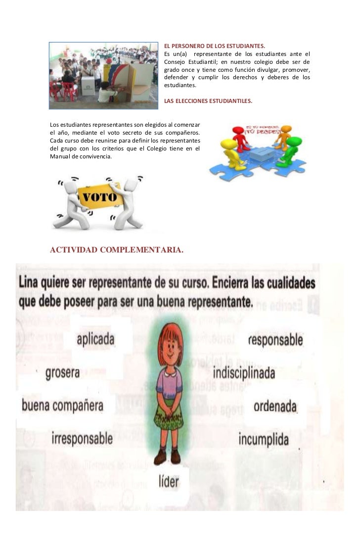 EL PERSONERO DE LOS ESTUDIANTES.                                          Es un(a) representante de los estudiantes ante e...