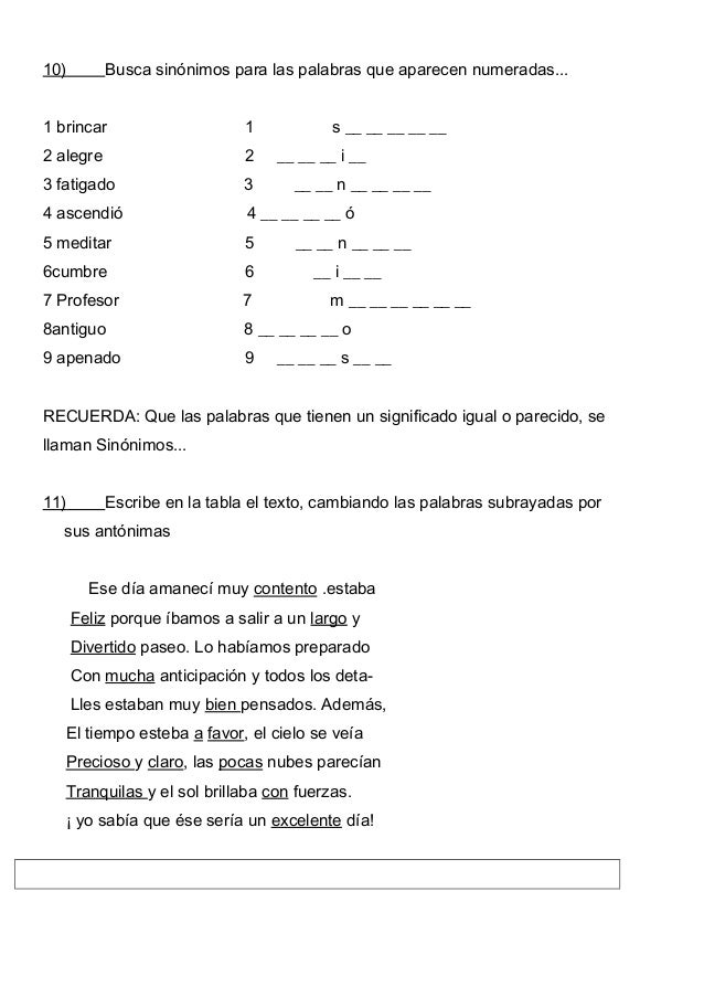 Guia sinónimos y antónimos