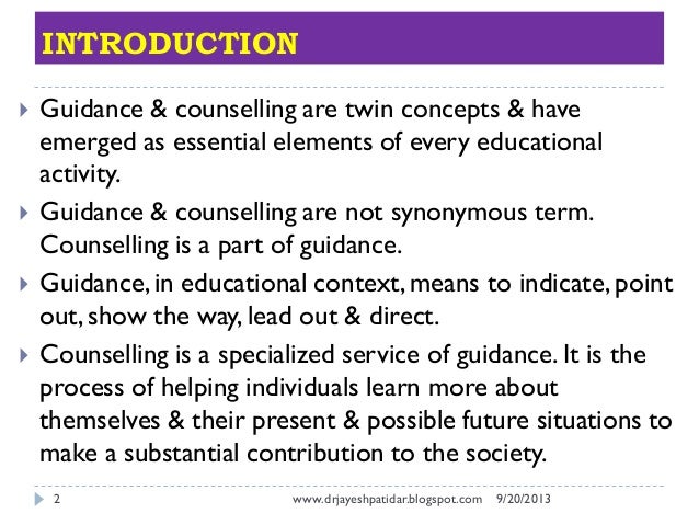introduction to guidance and counselling Introduction to guidance and counselling personal dev journal (topic 1) name: nuraihan binti hashim student id : 2014589317 class : ed2421a lecturer: assoc prof hj thanthawi jauhari hj ahmad journal 1 topic 1 : introduction to guidance and counselling. introduction to guidance and counselling Introduction to guidance and counselling personal dev journal (topic 1) name: nuraihan binti hashim student id : 2014589317 class : ed2421a lecturer: assoc prof hj thanthawi jauhari hj ahmad journal 1 topic 1 : introduction to guidance and counselling.